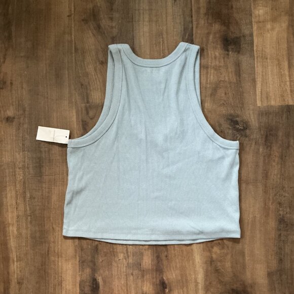 Abercrombie & Fitch Soft Ribbed Cropped Tank Top Blue | Size XL | NWT - Picture 4 of 6
